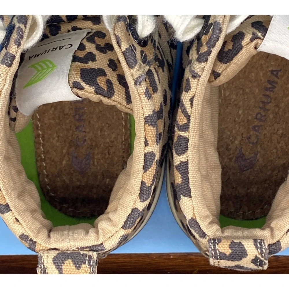 Cariuma OCA High Stripe Leopard Sneakers Size Women‎ 7.5 (Mens 6)  Leopard Print